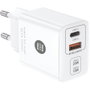 Tech One Tech Cargador Pared TEC2267 25W USB-C y USB-A Blanco